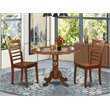 East West Furniture Dublin Wood Dining Set with Ladder Back Chairs in Mahogany