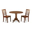 East West Furniture Dublin Wood Dining Set with Ladder Back Chairs in Mahogany