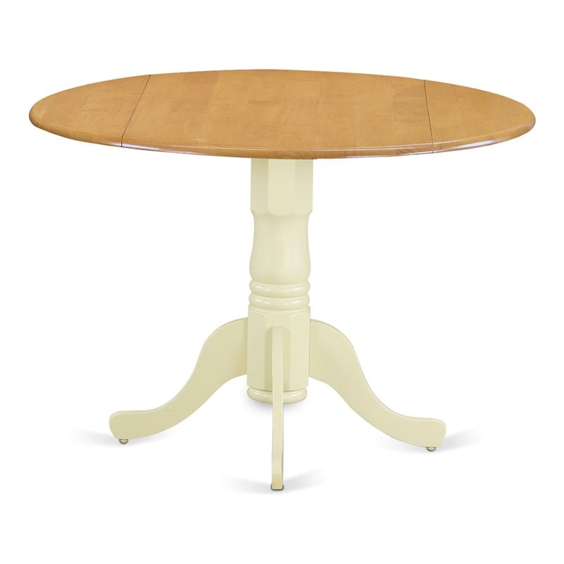 East West Furniture Dublin Traditional Wood Dining Table in Oak/Cream