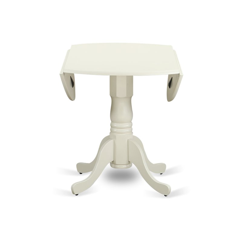East West Furniture Dublin Traditional Wood Dining Table in Linen White