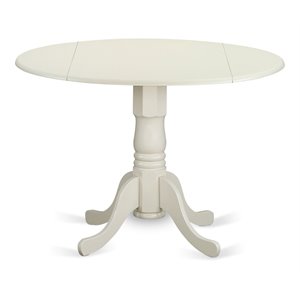 east west furniture dublin traditional wood dining table in linen white