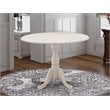 East West Furniture Dublin Wood Dining Table with Pedestal Legs in Cream