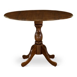 east west furniture dublin wood dining table with pedestal legs in walnut