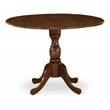 East West Furniture Dublin Wood Dining Table with Pedestal Legs in Walnut