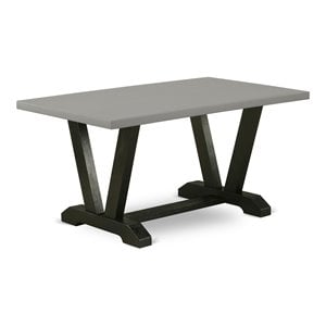 East West Furniture V-Style 36x60&quot Wood Dining Table in Gray/Black
