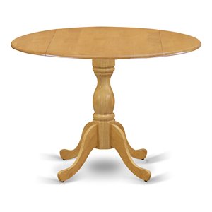 east west furniture dublin wood dining table with pedestal legs in oak