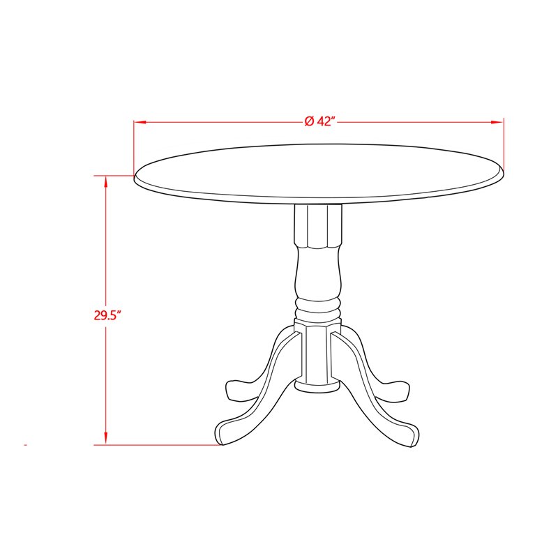East West Furniture Dublin Traditional Wood Dining Table in Natural/White