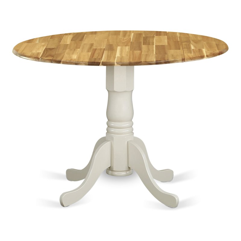 East West Furniture Dublin Traditional Wood Dining Table in Natural/White