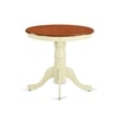 East West Furniture Eden Round Rubber Wood Dining Table in Cream/Cherry