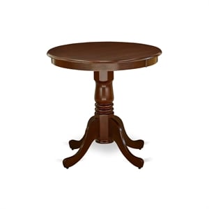 East West Furniture Eden Round Rubber Wood Dining Table in Mahogany