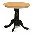 East West Furniture Eden Round Rubber Wood Dining Table in Oak/Black