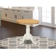 East West Furniture Eden Round Rubber Wood Dining Table in Oak/White
