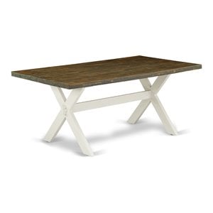 East West Furniture X-Style 40x72&quot Wood Dining Table in White/Brown
