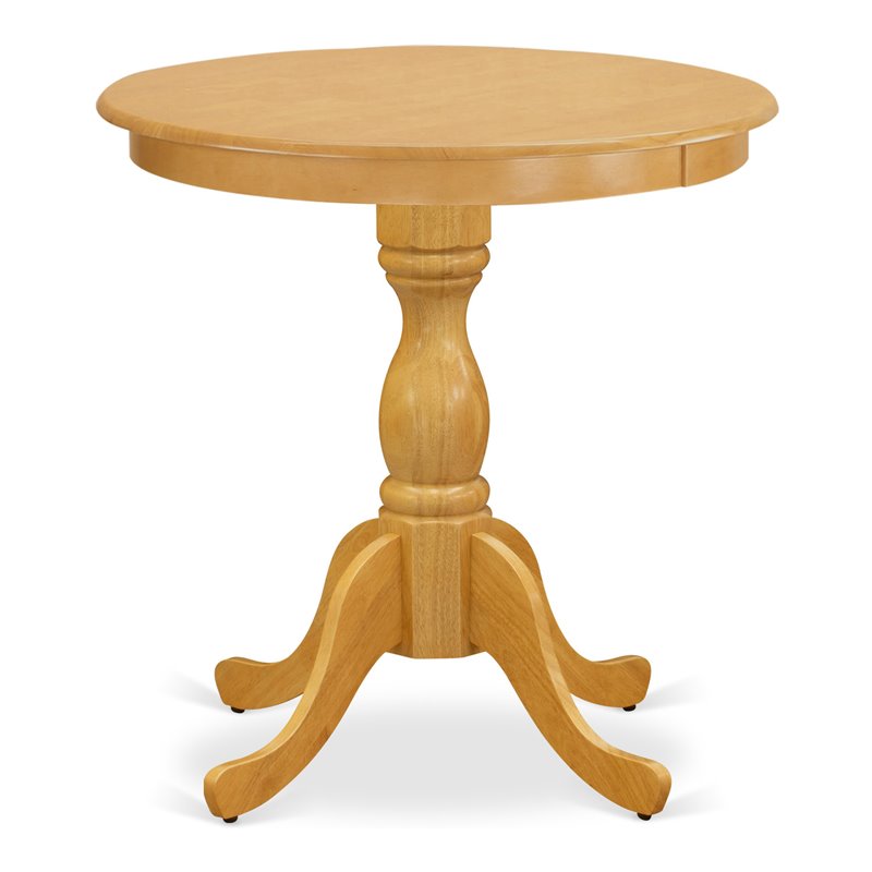 East West Furniture Eden Rubber Wood Small Dining Table in Oak