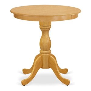 East West Furniture Eden Rubber Wood Small Dining Table in Oak