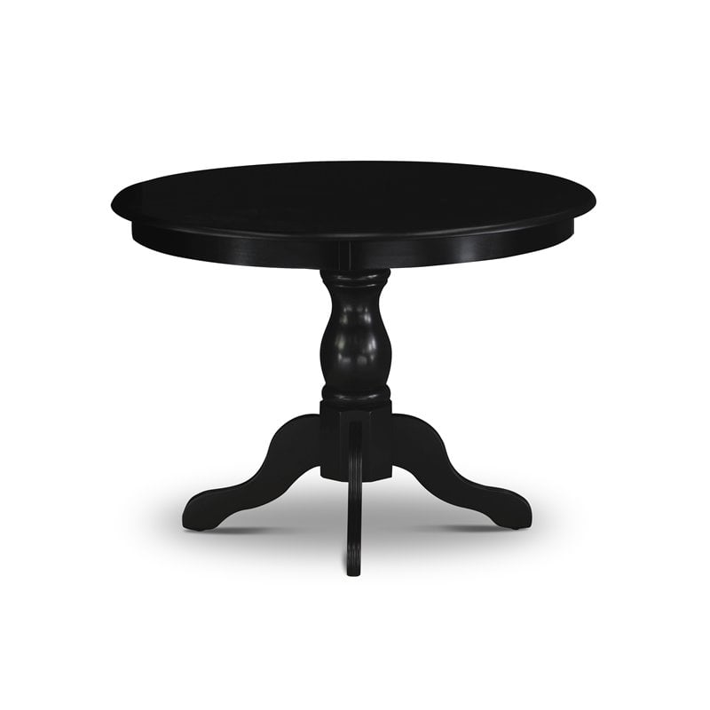 East West Furniture Eden Wood Dining Table with Pedestal Legs in Black