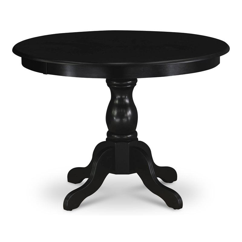 East West Furniture Eden Wood Dining Table with Pedestal Legs in Black