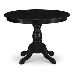East West Furniture Eden Wood Dining Table with Pedestal Legs in Black