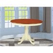 East West Furniture Hartland Round Wood Dining Table in Cream/Cherry