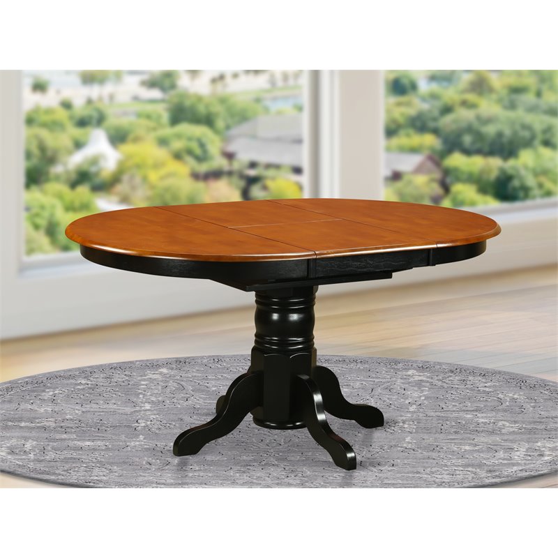 East West Furniture Kenley Traditional Wood Dining Table in Black/Cherry
