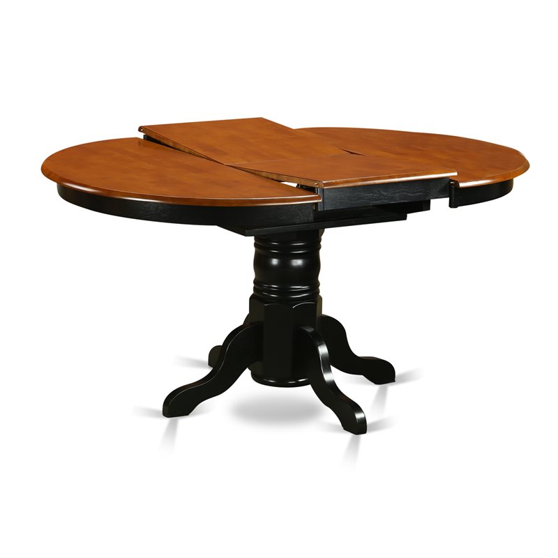 East West Furniture Kenley Traditional Wood Dining Table in Black/Cherry