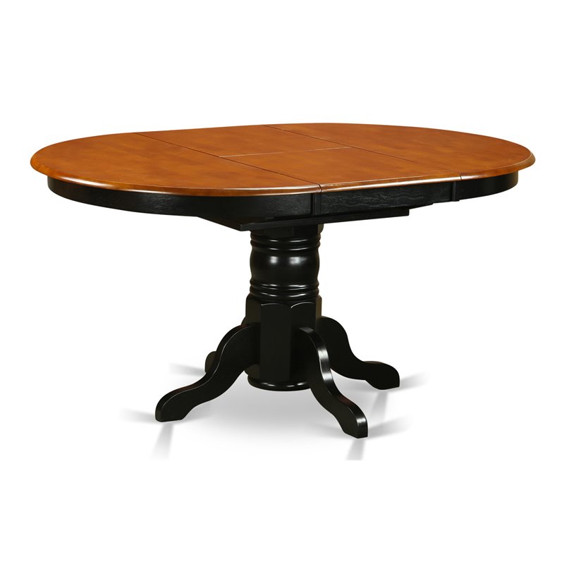 East West Furniture Kenley Traditional Wood Dining Table in Black/Cherry