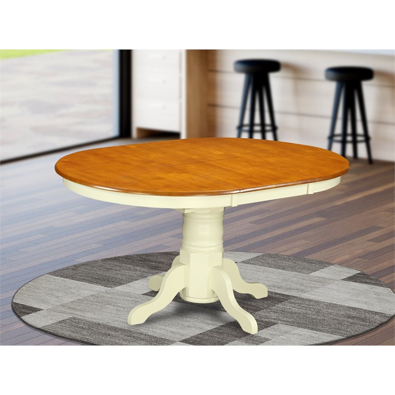 East West Furniture Kenley Traditional Wood Dining Table in Cream/Cherry