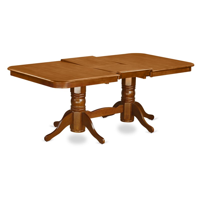 East West Furniture Napoleon Wood Dining Table in Saddle Brown