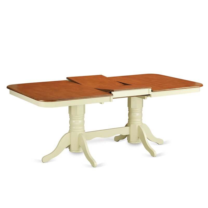 East West Furniture Napoleon Wood Dining Table in Cream/Cherry