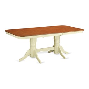 East West Furniture Napoleon Wood Dining Table in Cream/Cherry