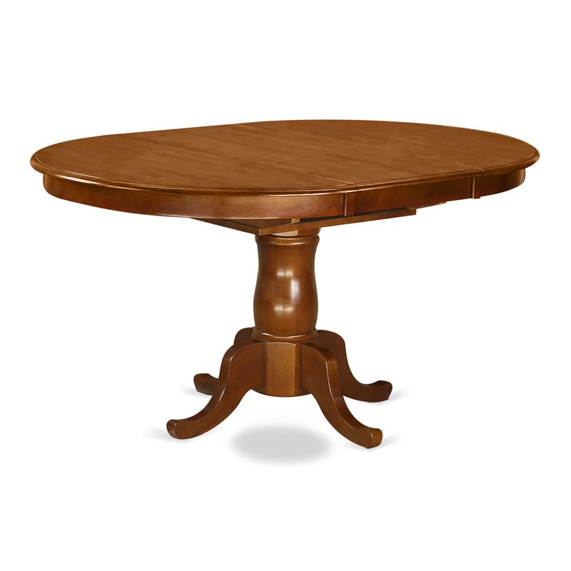 East West Furniture Portland Wood Butterfly Leaf Dining Table in Saddle Brown