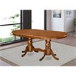 East West Furniture Plainville Wood Butterfly Leaf Dining Table in Saddle Brown