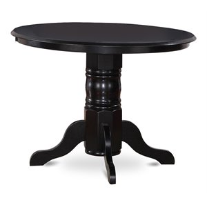 east west furniture shelton round wood dining table in black/cherry