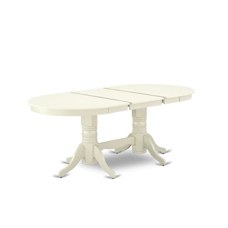 East West Furniture Vancouver Oval Traditional Wood Dining Table in Linen White