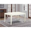 East West Furniture Capri Rectangular Solid Wood Dining Table in Linen White