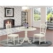 East West Furniture Dublin 3-piece Dining Table & Chair Set in Linen White