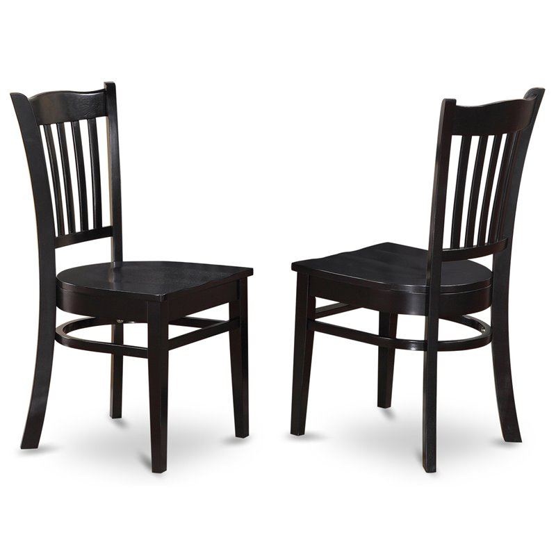 East West Furniture Dublin Traditional Wood Dining Set with Round Table in Black