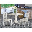 East West Furniture Dublin 3-piece Dining Set with Slatted Back Chairs in White
