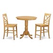 East West Furniture Jackson 3-piece Dining Set with Counter Height Stools in Oak