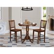 East West Furniture Jackson 3-piece Wood Counter Height Dining Set in Mahogany