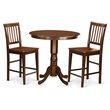 East West Furniture Jackson 3-piece Wood Counter Height Dining Set in Mahogany