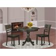 East West Furniture Hartland 3-piece Kitchen Table and Chair Set in Cappuccino