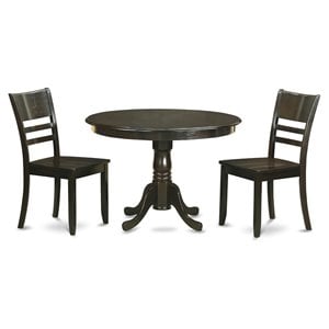 East West Furniture Hartland 3-piece Kitchen Table and Chair Set in Cappuccino