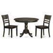 East West Furniture Hartland 3-piece Kitchen Table and Chair Set in Cappuccino