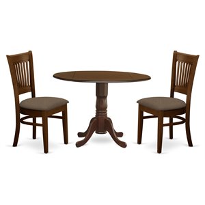 East West Furniture Dublin 3-piece Traditional Wood Dining Set in Espresso