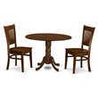 East West Furniture Dublin 3-piece Wood Dining Table Set in Espresso