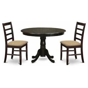 East West Furniture Hartland 3-piece Dining Set with Slatted Back in Cappuccino