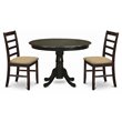 East West Furniture Hartland 3-piece Dining Set with Slatted Back in Cappuccino