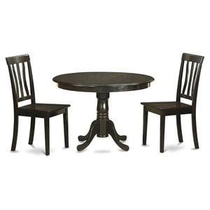 East West Furniture Hartland 3-piece Traditional Wood Dining Set in Cappuccino