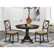 East West Furniture Hartland 3-piece Wood Kitchen Set in Cappuccino